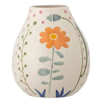 Krémová ručně malovaná váza z kameniny (výška 17 cm) Taza – Bloomingville