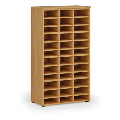 Třídicí regál PRIMO WOOD, 1434 x 800 x 420 mm, 36 přihrádek, buk