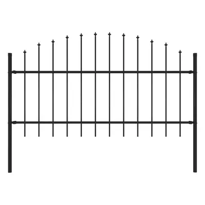 Zahradní plot s hroty ocel (1–1,25) x 1,7 m černý