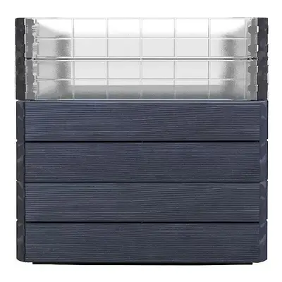 Garantia Ergo Quadro Turbo Vysoký záhon Wood L, plast, 80 × 80 × 75 cm, antracit