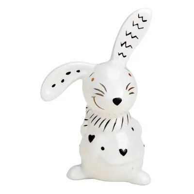 Keramický zajíček BUNNY BACK 10 cm bílý