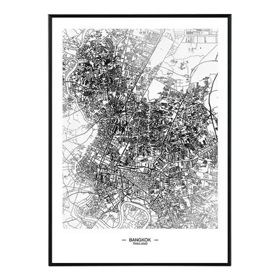 Bangkok map - 50x70 cm Obraz