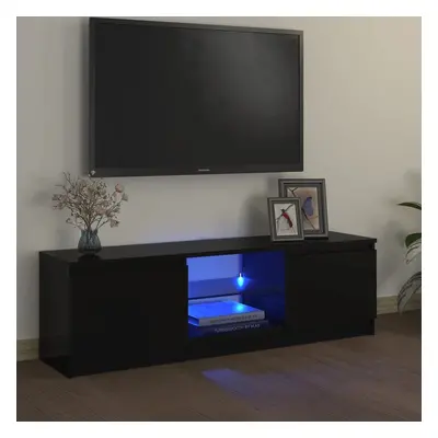 TV skříňka s LED osvětlením černá 120 x 30 x 35,5 cm