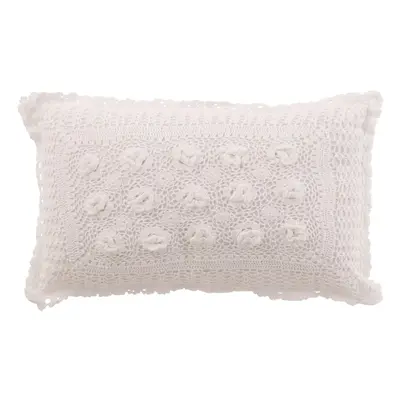 Bílý bavlněný polštář s krajkou Lace white - 50*10*30cm