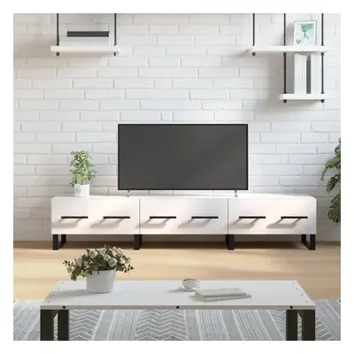 TV skříňka bílá s vysokým leskem 150x36x30 cm kompozitní dřevo