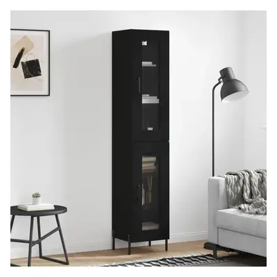 Skříň highboard černá 34,5 x 34 x 180 cm kompozitní dřevo