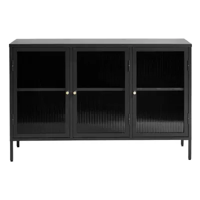 Černá kovová vitrína 132x85 cm Bronco – Unique Furniture