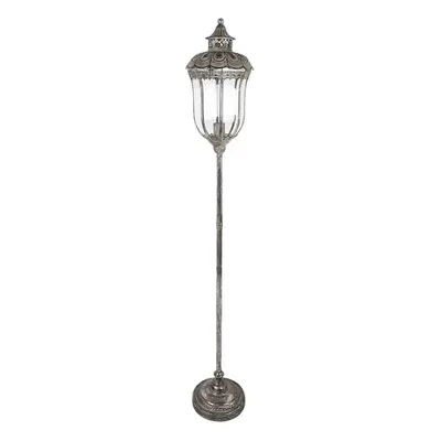 Stříbrná antik kovová stojací lampa Gildo - Ø 25*154 cm E27/Max 1*60W