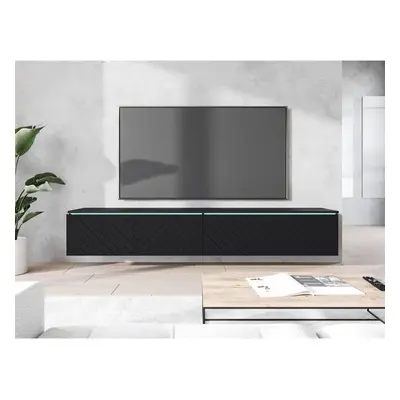 TV stolek/skříňka Dlone 180 MDF, Barva: czarny grafit / jodełka czarny, Osvětlení: osvětlení LED