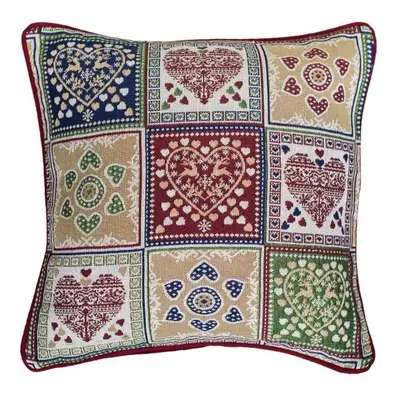 SCANquilt povlak MOTIV srdce patch pestrá 40 x 40 cm