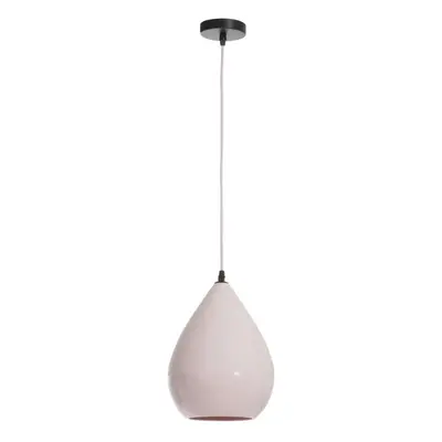 Růžová závěsná porcelánová lampa Drop - Ø 21*29,5 cm