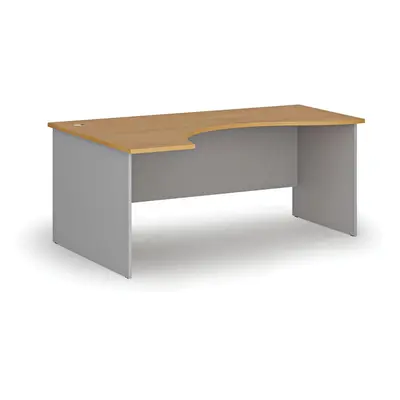 Ergonomický kancelářský pracovní stůl PRIMO GRAY, 1800 x 1200 mm, levý, šedá/buk