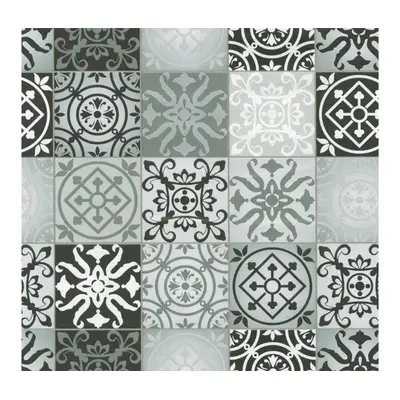 12066 Samolepící fólie Gekkofix Azulejos kachličky šedé tmavé šíře 45cm