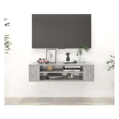 Závěsná TV skříňka betonově šedá 100 x 30 x 26,5 cm dřevotříska