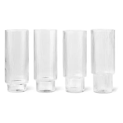 Ferm Living designové sklenice na vodu Ripple Long Drink Glasses