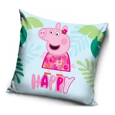 Polštář Prasátko Peppa - motiv Happy - 40 x 40 cm