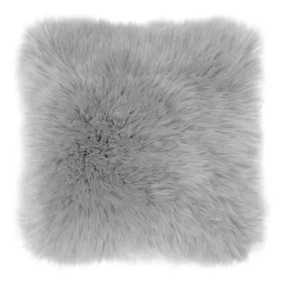 Šedý polštář Tiseco Home Studio Sheepskin, 45 x 45 cm