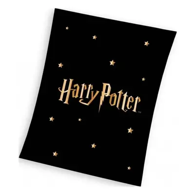 Coral fleece deka Harry Potter - motiv Gold Stars - 130 x 170 cm