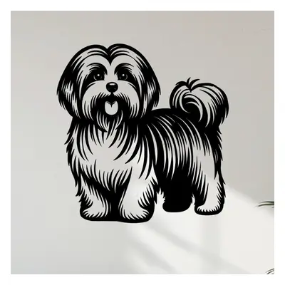 dřevo života Dřevěný obraz Havanský psík (Havanese) Rozměry (cm): 38x40, Zvolte barvu dekoru: Če