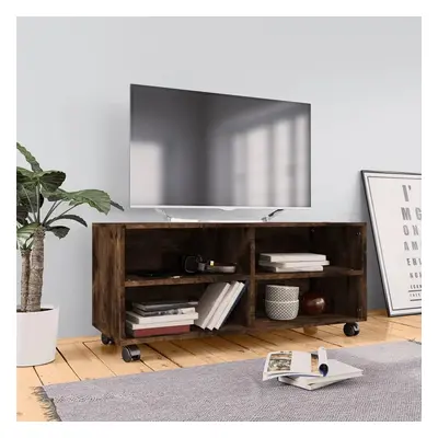 TV skříňka na kolečkách kouřový dub 90x35x35cm kompozitní dřevo