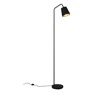 Černá stojací lampa s textilním stínidlem (výška 148 cm) Buddy – Trio