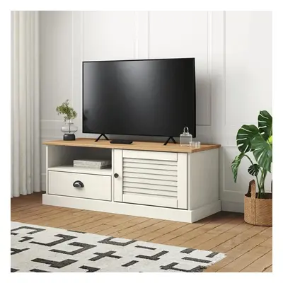 TV stolek VIGO bílý 106 x 40 x 40 cm masivní borové dřevo