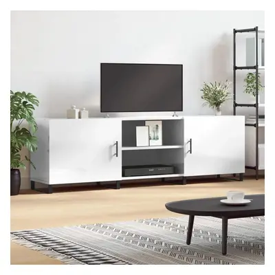 TV skříňka bílá s vysokým leskem 150x30x50 cm kompozitní dřevo