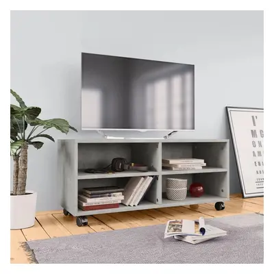 TV stolek s kolečky betonově šedý 90x35x35 cm kompozitní dřevo