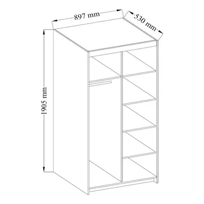Šatní skříň ELINA 2D dub lefkas
