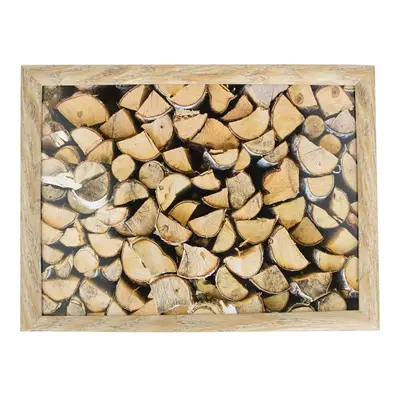 Podnos na nohy s motivem dřeva Fireplace wood - 43*33*7cm