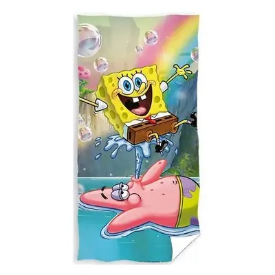 Carbotex Dětská osuška Sponge Bob Vodotrysk, 70 x 140 cm