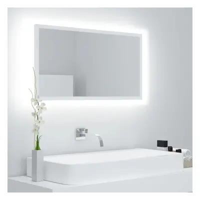 LED koupelnové zrcadlo bílé 80 x 8,5 x 37 cm akrylové