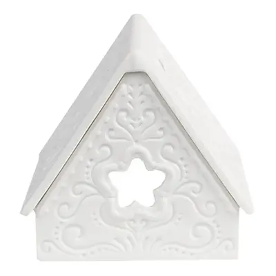 Bílý porcelánový svícen chaloupka House Fairy - 8*7*7 cm