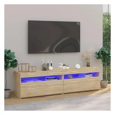 TV skříňky s LED osvětlením 2 ks dub sonoma 75 x 35 x 40 cm