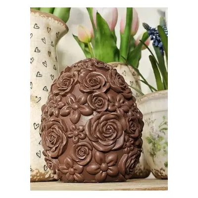 Dekorace čokoládové vejce s květy Egg - Ø 11*14 cm