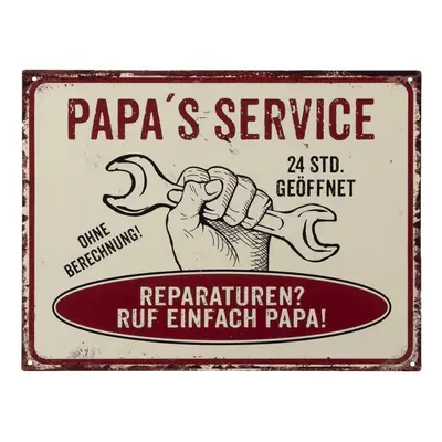 Nástěnná kovová cedule Papa´s Service - 33*25 cm