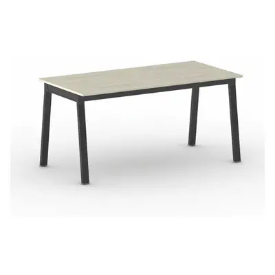 Kancelářský pracovní stůl PRIMO BASIC, černá podnož 1600 x 800 mm, dub přírodní