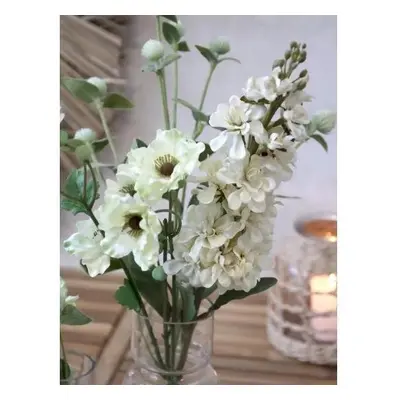 Dekorace umělá krémová květina Delphinium cream - 80 cm