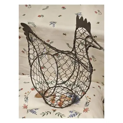 Hnědý drátěný dekorační košík slepička Chicken - 37*16*32 cm