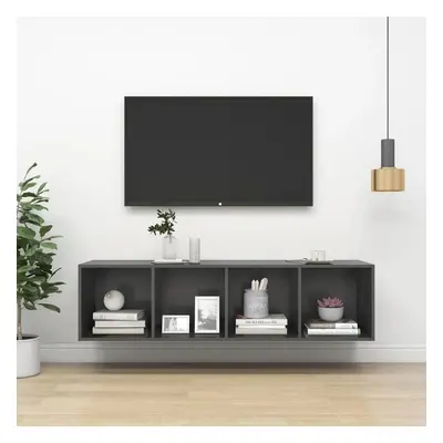 Nástěnná TV skříňka šedá 37 x 37 x 142,5 cm dřevotříska