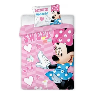 Povlečení do malé dětské postýlky Sweet Minnie Mouse - Disney - 100% bavlna - 100 x 135 cm + 40 