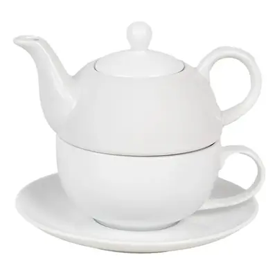 Bílý keramický Tea for One - 17*16*13 cm / 350 ml / 250 ml