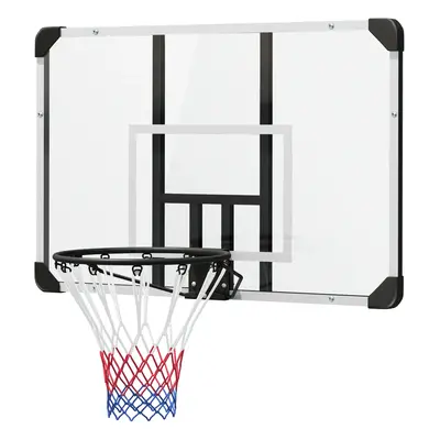 Nástěnný basketbalový koš SPORTNOW s basketbalovou deskou a sítí 113 x 61 x 73 cm z oceli pro ve