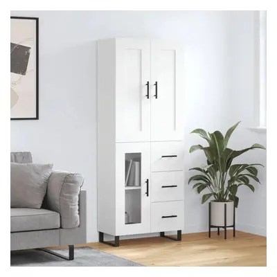 Skříň highboard bílá 69,5 x 34 x 180 cm kompozitní dřevo