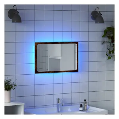 Koupelnové zrcadlo s LED dub sonoma 60 x 8,5 x 38 cm kompozit