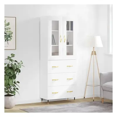 Skříň highboard bílá 69,5 x 34 x 180 cm kompozitní dřevo