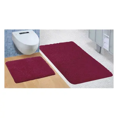 Kvalitex Koupelnová a WC předložka Micro bordó SADA 60 x 100 cm + 60 x 50 cm