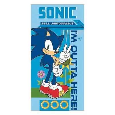 Carbotex Dětská osuška Nezastavitelný Ježek Sonic , 70 x 140 cm