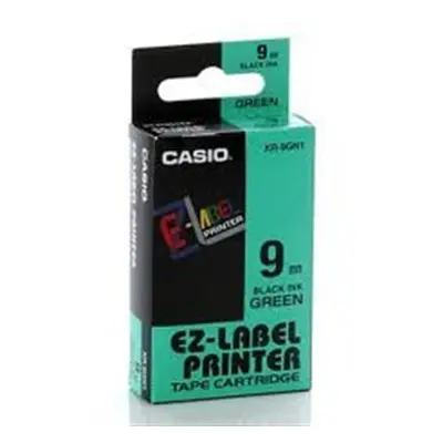 Tonery Náplně Páska Casio XR-9GN1 (Černý tisk/zelený podklad) (9mm)