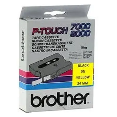 Páska do tiskárny štítků Brother TX-651, 24mm, černý tisk/žlutý podklad, O